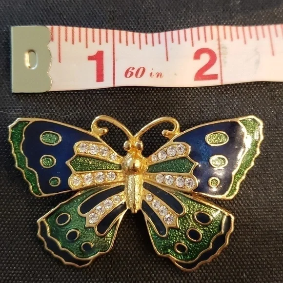 Vintage Butterfly enamel brooch pin - Picture 4 of 4